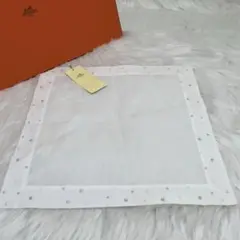 【エルメス】※新品タグ付き※ ハンカチ ハンカチーフ　HERMES　ホワイト