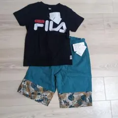 【新品】FILA 半袖Tシャツ 紺色 120㎝ ハーフパンツ130cmセット売り