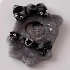 ぬい服 10cm グレー ヒョウ柄 ハートのサムネイル