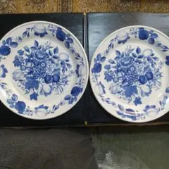 PORTMEIRION青い花とフルーツ柄の大皿 2枚セット - メルカリ