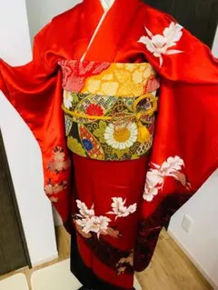 振袖 金駒刺繍 金彩 蝶 熨斗 花模様 成人式 着物 052b - メルカリ