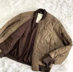美品　GU キルティングブルゾン(チェック) by rokh M