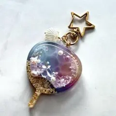 no.1315⟡.·カラフルプルメリア＆海塗りデザインヘアゴム⟡.·イルカ①