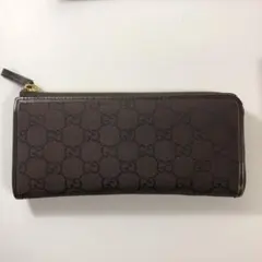 GUCCI グッチ　ジップラウンド　長財布 茶色・ブラウン