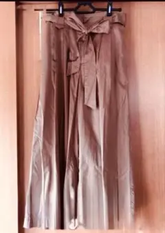 春夏❤︎綿96%アーバンリサーチ❤︎ブラウン❤︎ワイドクロップドパンツ ❤︎リボン付き❤︎