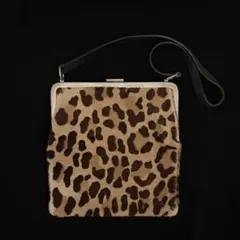 DOLCE & GABBANA レオパード ハラコ がま口 ハンドバッグ