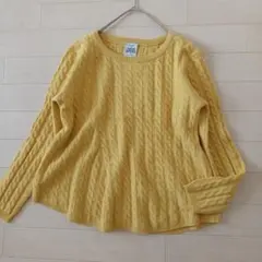 SHIPSシップス　カシミヤ混ハミルトンラムズウール ケーブルニットセーター
