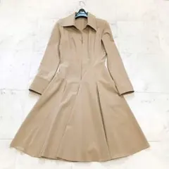 38 新品 フォクシー ニューヨーク ワンピース ロング 長袖 ベージュ フレア