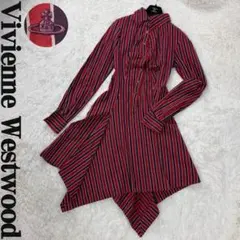 美品♡Lサイズ♡ヴィヴィアンウエストウッド オーブ 変形 ストライプ ワンピースのサムネイル