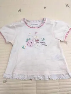 coeur a coeur Tシャツ 90 いちご 刺繍 うさぎ フリル