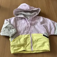 フード付きパーカー 90cm ピンク/イエロー