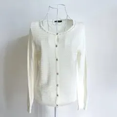 C.D.S BASIC ビジュー付きカーディガン 白 Lサイズ 清楚 きれいめ