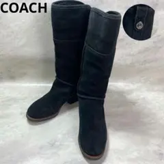 COACH コーチ ターンロック ムートン ブーツ ブラックのサムネイル