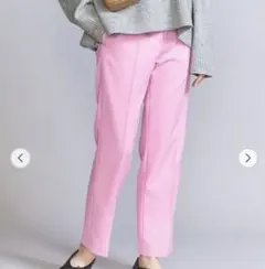 【新品未使用】ツイードライクスリム　ストレートパンツ　ウォッシャブル