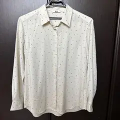 UNIQLO クリーム色 小花柄 長袖シャツ Sサイズ