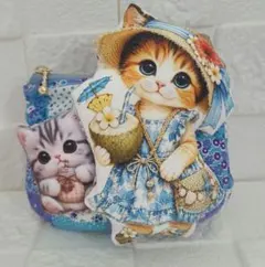 ころりんポーチ 猫 パネル生地 - メルカリ