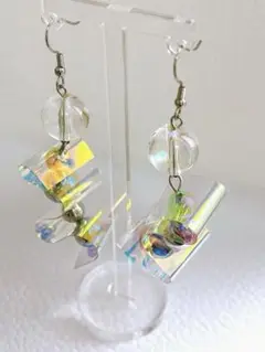 ［ハンドメイド］オーロラウェーブピアス