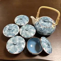 有田焼　雅祥作　茶器　急須　湯呑み　5客　セット　花
