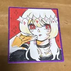 ミニ原画⑲】一点物 アナログ オリジナル 創作 女の子 手描き 豆色紙