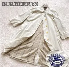 BURBERRY 90'S ステンカラーコート ロング ノバチェック M べっ甲
