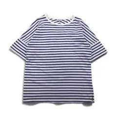 UNUSED ボーダーTシャツ L ブルー ホワイト コットン 日本製