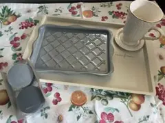 【フランフラン】トースタープレート＋なべつかみ＋メラミントレー＋おまけマグカップ