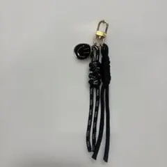 パラコード バッグチャーム キーホルダー スマイル ブラック