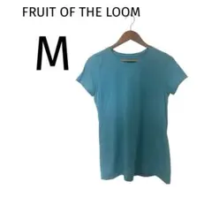 FRUIT OF THE LOOM ブルーTシャツ [M ]半袖 ロゴなし