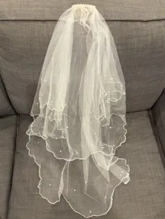 ホワイトチュールウェディングベール74cm