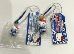 ハローキティ 根付 ストラップ　サッカーバージョン2種セット