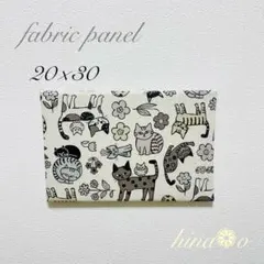 ファブリックパネル お花とねこの休日　（猫）