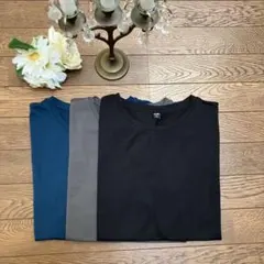 UNIQLO レディース　エアリズムドレープT 3枚組　黒　グレー　ターコイズ