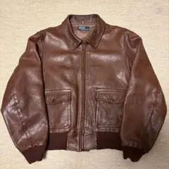 90s ラルフローレン A-2 フライトジャケット 牛革 レザージャケットのサムネイル