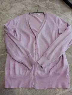 ラベンダーカラー 長袖カーディガン