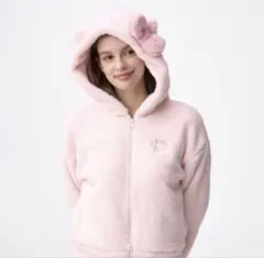 キティGUフリースフード付きパジャマ Sサイズ ピンク