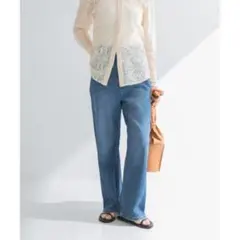 URBAN RESEARCH 綿麻デニムワイドストレートパンツ 38