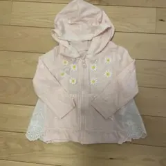 【美品】羽織り服　90㎝　女の子　パーカー　女児羽織服90 花柄アウター