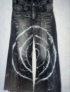 リメイク　ブラックドッキングデニム　ストリートy2k グランジ　再構築