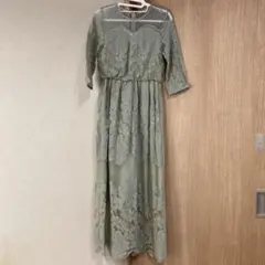 troisieme chaco チュールパネルドレス グリーン 38