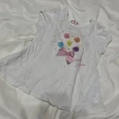 メゾピアノ　立体お花とリボンのTシャツ