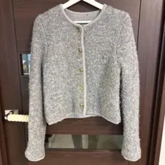 ベースメントオンライン　グレーニットジャケットカーディガン