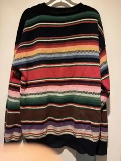 【STRUCTURE/古着】マルチボーダー M ラムウール混 ビッグシルエット