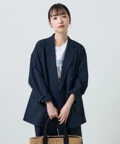 FREAK'S STORE リネンライクセットアップ ジャケット ネイビー S