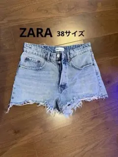 ZARA フリンジヘム デニムショートパンツ　38サイズ