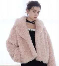 Lumi puff kirakira bijou fur coat ピンク Lumi puff kirakira bijou fur coat ピンク - メルカリ