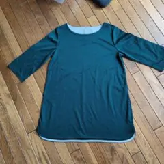 ダークグリーン 七分袖チュニック