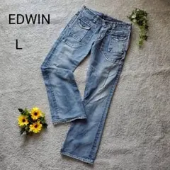 EDWIN エドウィン デニムパンツ Lサイズ ポケットデザイン メンズ