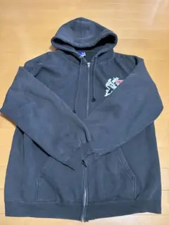 90s ロシア製 XLARGE フルジップパーカー黒 フリーメイソン ハートロゴ