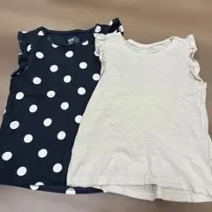 【新品・未使用】H&M 水玉フリル袖タンクトップ 2枚セット