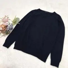 컴사이즈 심플 V넥 니트 긴팔 캐주얼 블랙 M ●